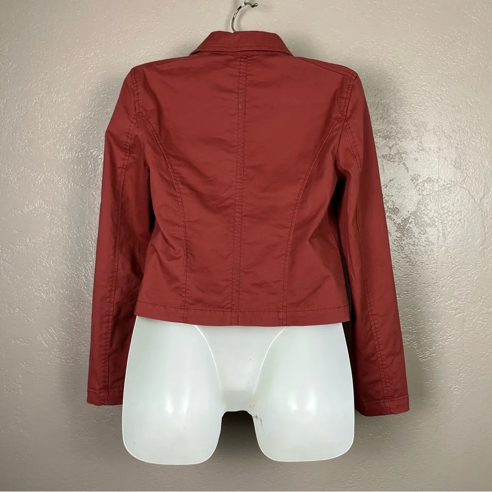 Ann Taylor Loft Moto Jacket - Rust‎ long sleeve full zip size M